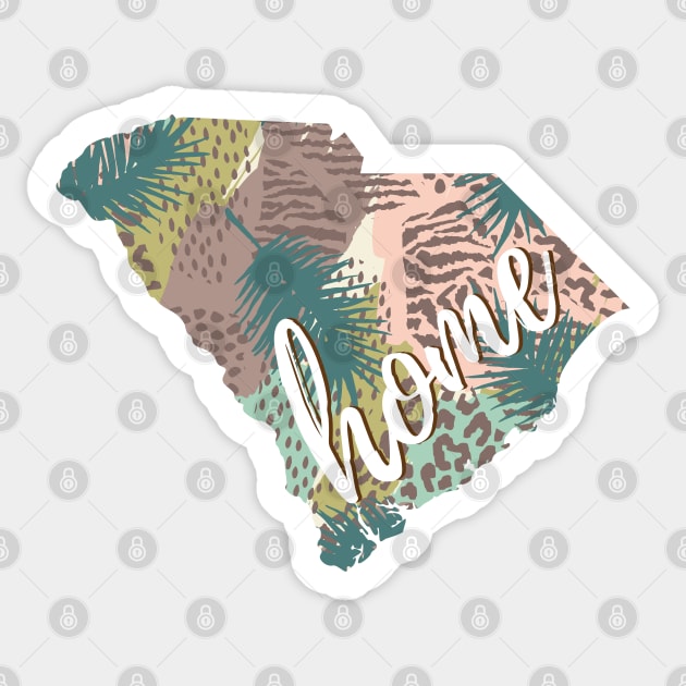 South Carolina SC Home Tropical Map Sticker by TGKelly
